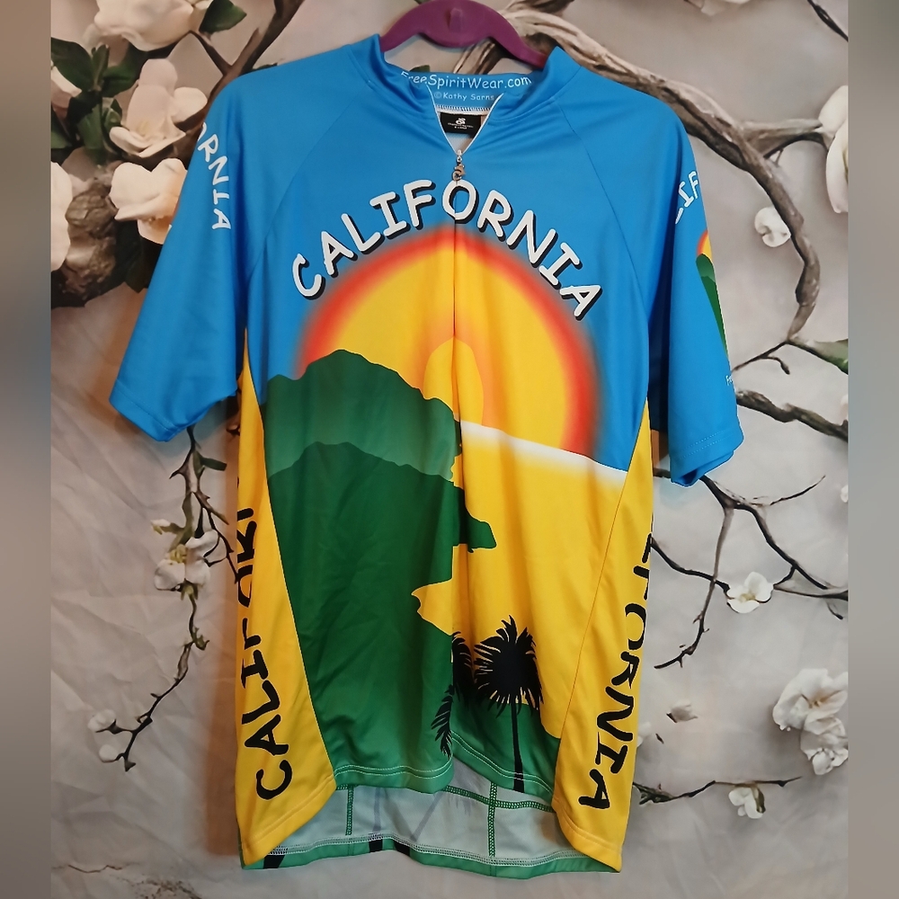 California Cycling Jersey with Sunset Design